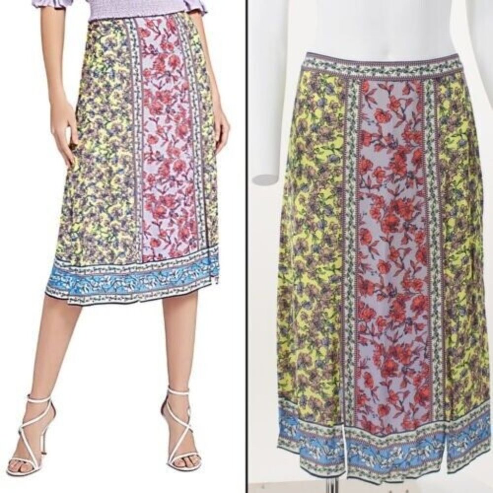 Alice and Olivia By Stacey Bendet Athena Floral MIDI Skirt-Size 10